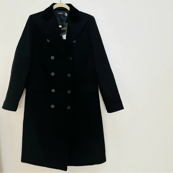 New Ralph Lauren Wool-Blend Twill Double-Breasted Coat $595 - Picture 6 of 11